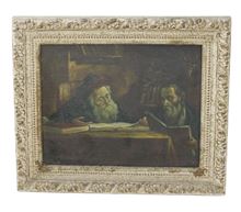 Picture of Oil painting on cloth. Rabbis learning. End of the 19th, early 20th century.