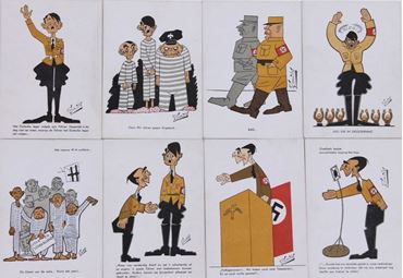 Picture of סט 8 גלויות אנטי נאציות (אנטי היטלר). פרופוגנדה. הולנד 1940.