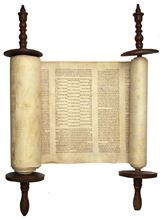 Picture of Sefer Torah written by hand on parchment. Europe. 19th century.