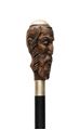 Picture of Wooden and silver walking stick, seems anti-Semitic. 20th century.