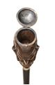 Picture of Wooden and silver walking stick, seems anti-Semitic. 20th century.