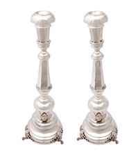 Picture of Pair of tall candlesticks. Stamped silver—Austria.