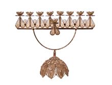 Picture of Silver hanukkiyah made with filigree—Israel, 20th century