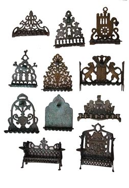 Picture of A collection 11 of different menorahs in north African/Moroccan style 