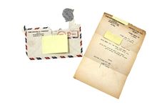 תמונה של מכתב מהרבי המעיד על קבלת הפדיון והבטחה להזכיר על הציון בחתימת המזכיר - שבט תשמ"ה מצורף המעטפה